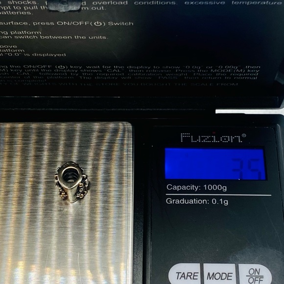 EUC Pandora 790188CZ Sterling Silver & 14k Yellow Gold Clear Zirconia Star Charm - Picture 7 of 7